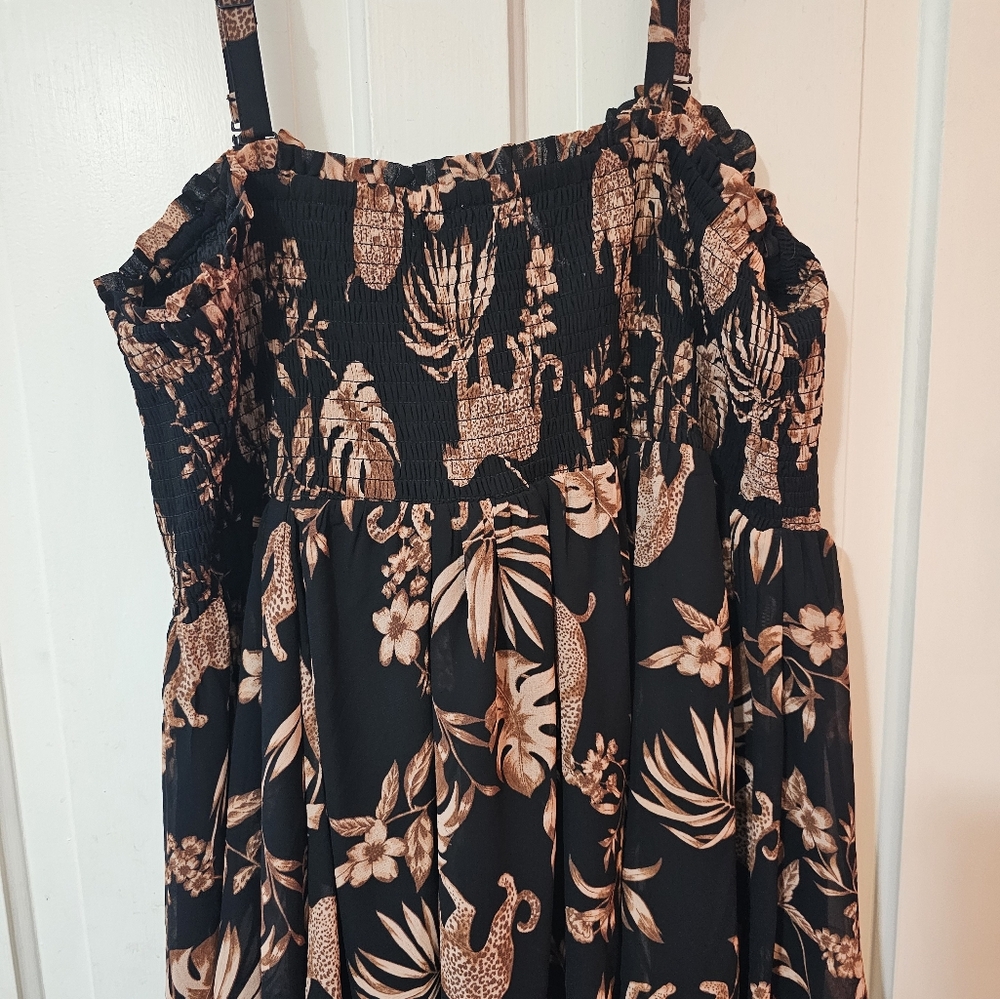 NWT torrid black and tan animal print babydoll top